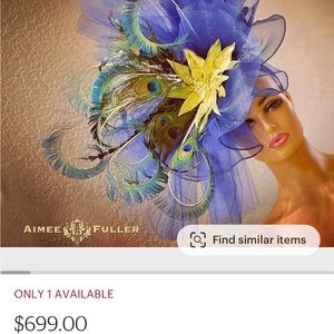 Kentucky Derby Hat Fascinator peacock navy